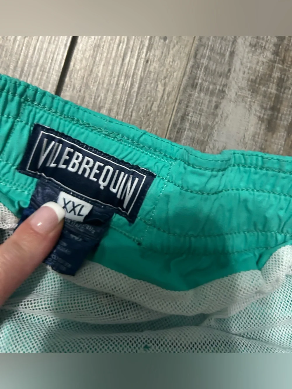 Vilebrequin special edition embroidered penguin Mistral swim trunks teal aqua